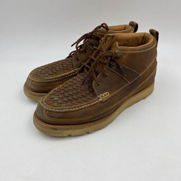 Twisted X Shoes Twisted X Mens 85m Brown Leather Weave Top Moc Soft